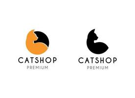 Pet shop logo, cat logo design template. Pet care logo vector