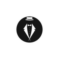 Tuxedo gentleman logo design vector