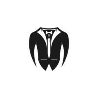 Tuxedo gentleman logo design vector
