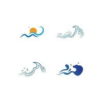 logotipo de icono de onda de agua vector