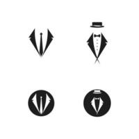 Tuxedo gentleman logo design vector