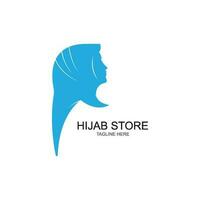 muslimah hijab logo modelo vector