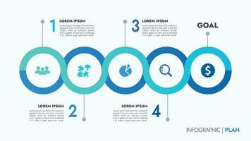 Infographic template for presentations and features data visualization includes a process chart with diagrams, steps, options. The concept for marketing through illustrations for drive to success. vector
