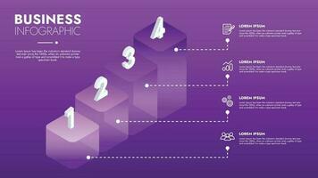 infografía modelo para presentaciones y caracteristicas datos visualización incluye un proceso gráfico con diagramas, pasos, opciones el concepto para márketing mediante ilustraciones para conducir a éxito. vector