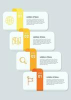 Infographic template for presentations and features data visualization includes a process chart with diagrams, steps, options. The concept for marketing through illustrations for drive to success. vector