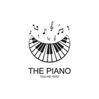 Piano Logo Design Template vector