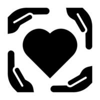 Hands Care Protection Love black Icon Button Logo Community Design vector