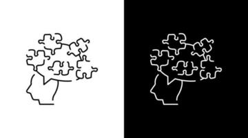 Puzzle Intelligent Solution Emotions Doodle Icon outline Button Design vector
