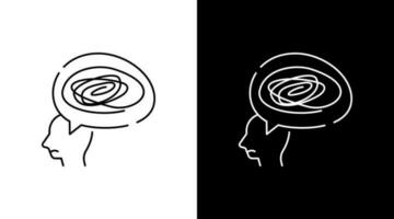 Confused Thinking Solution Emotion Doodle Icon outline Button Design vector