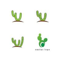 cactus icono logo modelo vector