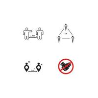 social distance icon vector