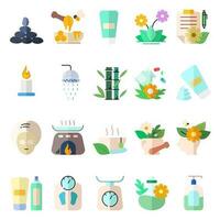 Spa and Salon Calmness icon Colorful Button Set Design vector