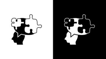 Puzzle Creative Brain Intelligent Doodle Icon Button Design vector