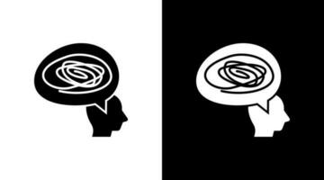 Confused Thinking Solution Doodle Icon Button black and white Design vector