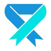 aids ribbon Blue Icon Button Logo Community Design vector