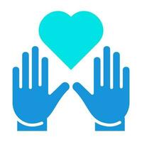 Hands Up Love Care Blue Icon Button Logo Community Design vector