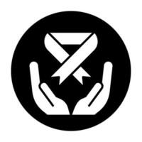 Aids Ribbon Care Icon Logo Community Black Circle White Design vector