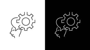 Gear Brain Emotions Doodle Icon outline Button Design vector