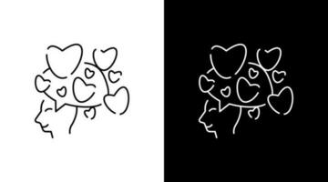 Lovely Romantic Emotions Doodle Icon outline Button Design vector