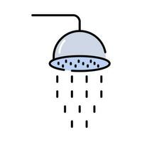 ducha cabeza baño vistoso contorno icono diseño vector