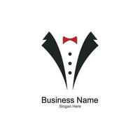 Tuxedo gentleman logo design vector