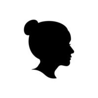 Woman face silhouette vector isolated on white background.
