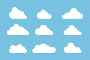 Set of Cloud vector  isolated on white background