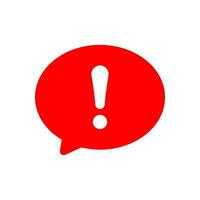 Exclamation mark in red speech bubble vector