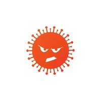 corona virus icono vector logo modelo