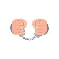 Handcuff punishment isolated on white background. vector