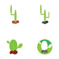 plantilla de logotipo de icono de cactus vector