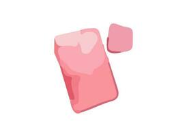 Eraser, eraser painted in watercolor. Vector illustration for study. Back to school, supplies for classes.