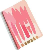 Notebook, book, folder painted in watercolor. Vector illustration for study. Back to school, supplies for classes.