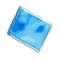 Notebook, book, folder painted in watercolor. Vector illustration for study. Back to school, supplies for classes.