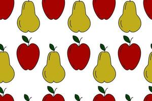 Endless pattern of seasonal fruits apple and pear. Isolate. Happy Thanksgiving day. Vector. EPS vector