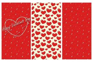 Happy Valentines Day design for greeting or invitation card, poster or web with hearts and lettering vector