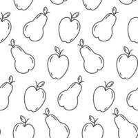 sin costura modelo desde el contorno imagen de estacional frutas manzana y pera. acción de gracias día. vector