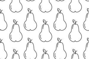 Seamless pattern of contour image of seasonal fruit pear. Thanksgiving day. Vector. EPS. Isolate. vector