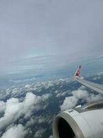 sky view on an airplane photo