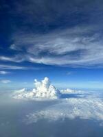 sky view on an airplane photo