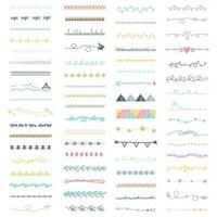 Set of hand-drawn decorative elements for your design. Vector illustration