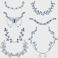 Set of hand-drawn decorative elements for your design. Vector illustration