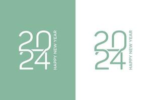 happy new year 2024 with connected minimalist numeral style vector