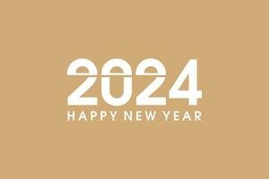 contento nuevo año 2024 vector, sencillo 2024 diseño antecedentes en blanco color vector