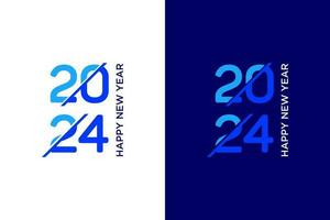 happy new year 2024 with modern numeral typography vector