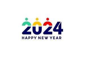 typography new year 2024 number on white background vector