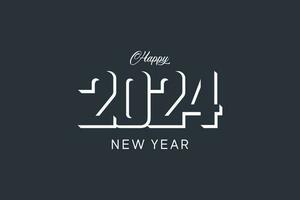 2024 nuevo año. con negativo espacio números en negro antecedentes vector