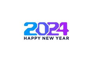 happy new year 2024 wishes with colorful digital numbers vector