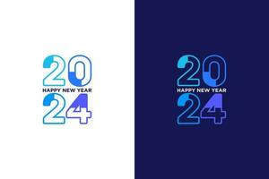 happy new year 2024 illustration, 2024 design with unique numbers vector