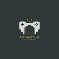 Modern Game Logo Design Vector Art. combination of Angle Wings and Joystick